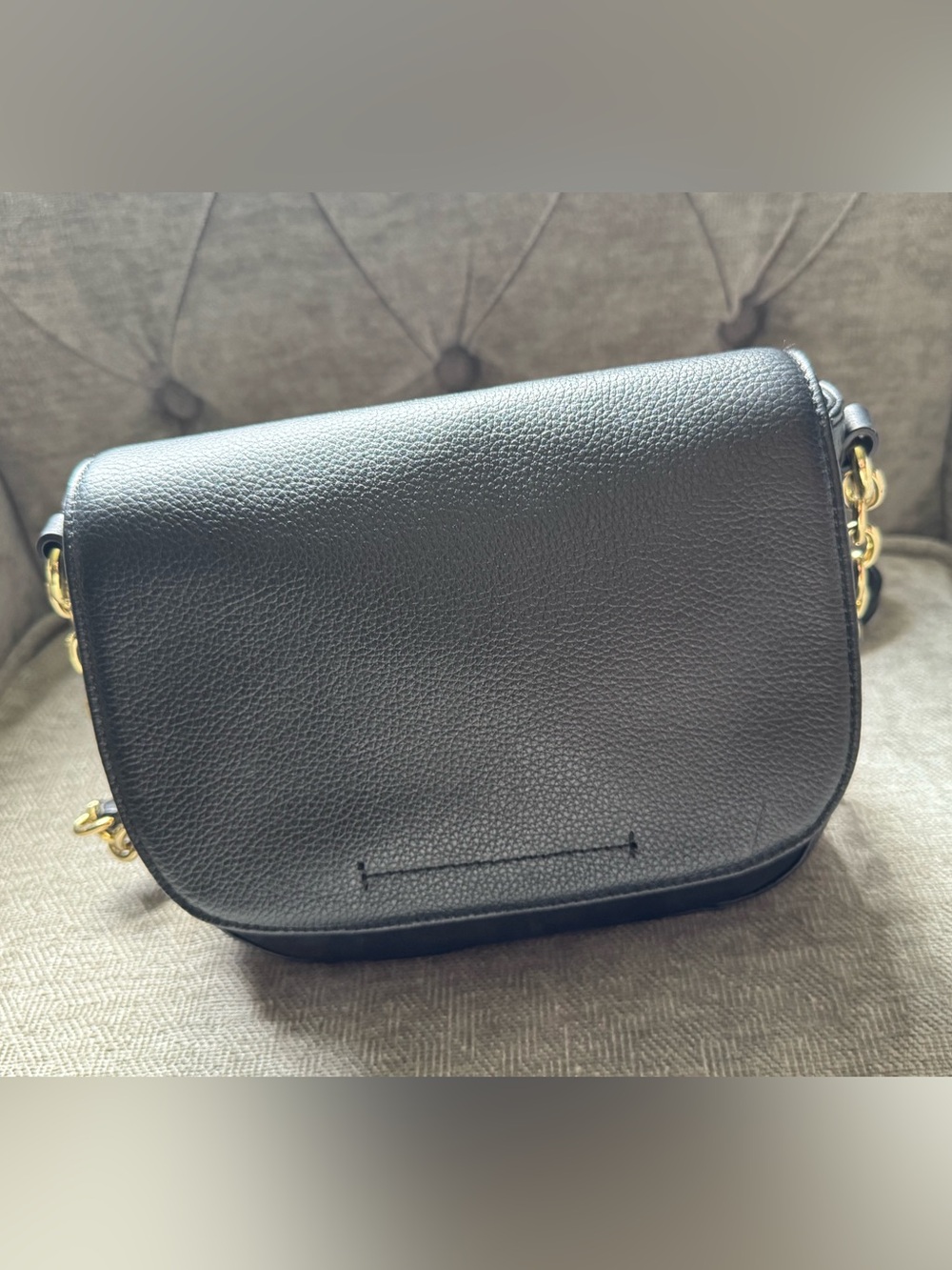 Classic Banana Republic Black Pebbled Leather Saddle Crossbody Bag